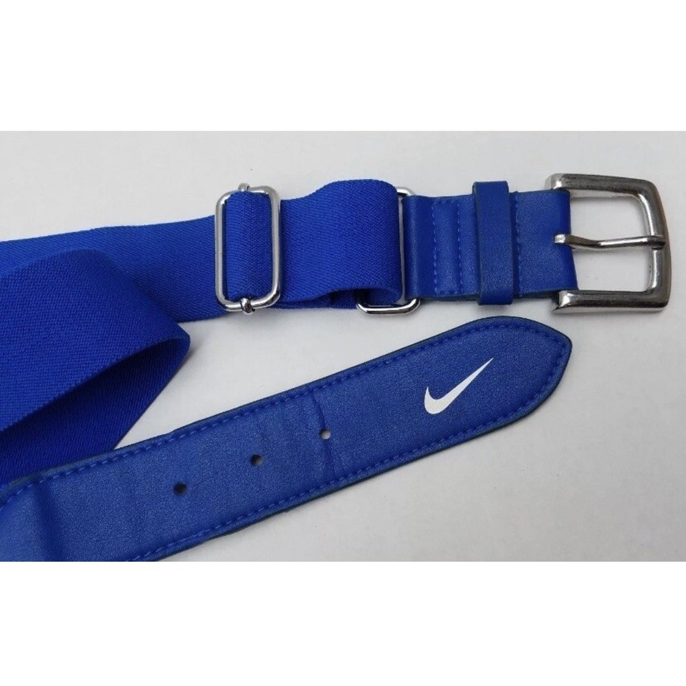 NIKE Mens Bright Blue Solid Adjustable Belt Silver Buckle One Size Fits Max 40
